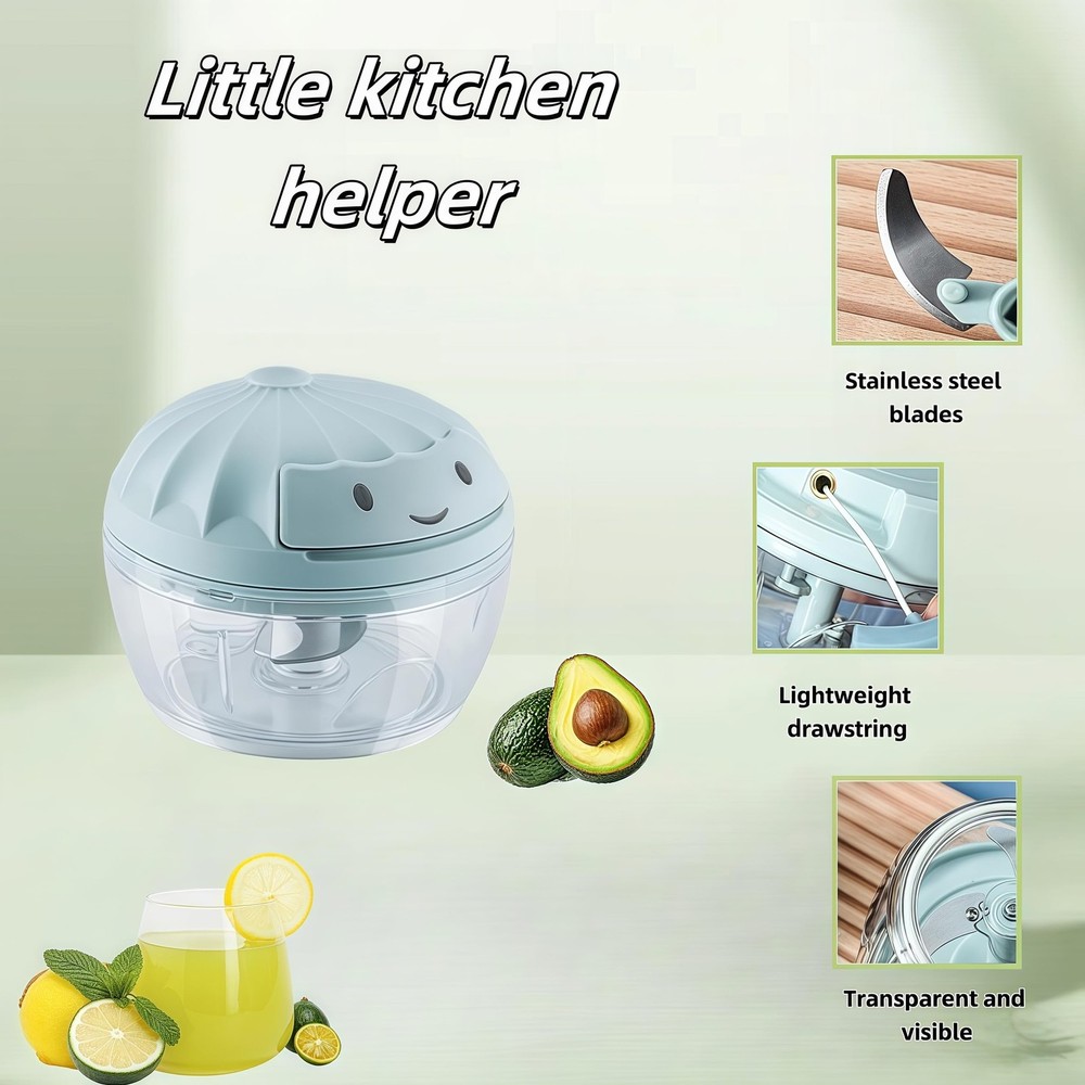 Manual Food Processor Vegetable Chopper, Mini Hand Pull String Garlic Chopper...