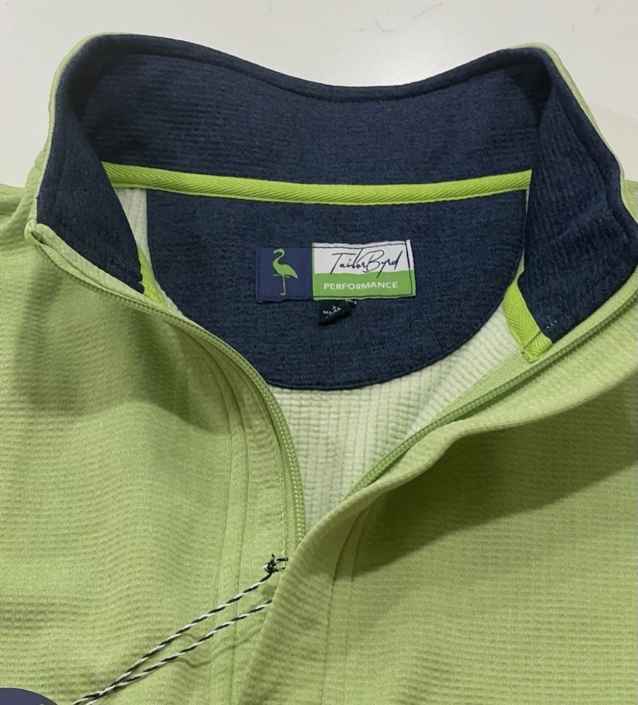 TailorByrd Performance 1/4 Zip Pullover Avocado Green Men L NWT