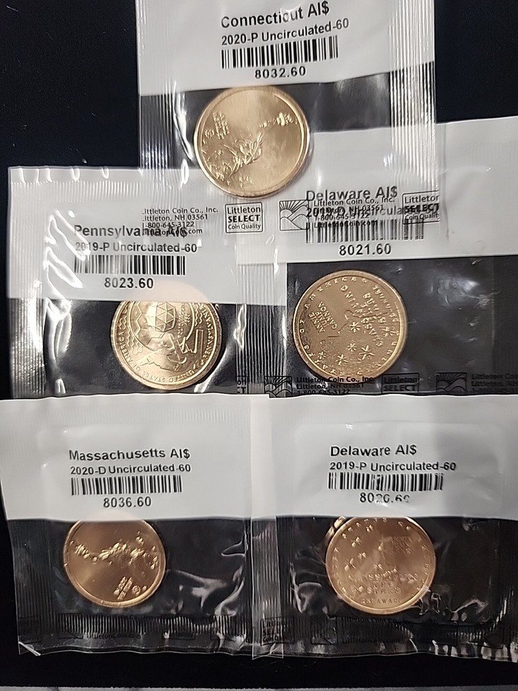 (5) US UNCIRCULATED DOLLAR COINS 2019-2020  R103