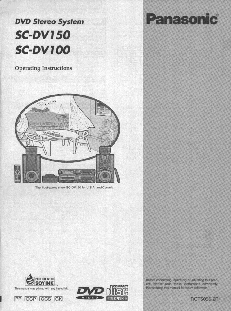 Panasonic SC-DV100 SC-DV150 DVD System Owners Instruction Manual