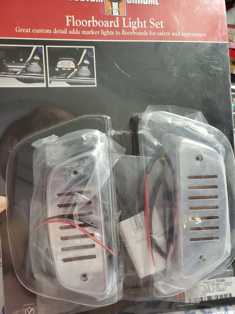 CUSTOM CHROME FLOORBOARD LIGHT SET MOTORCYCLE