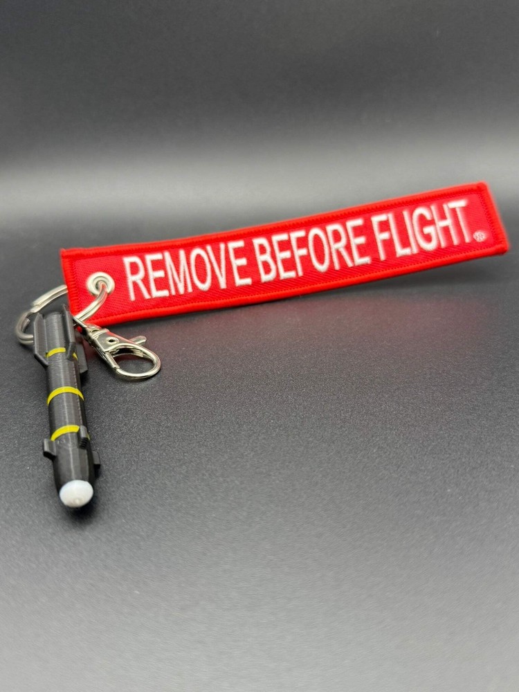 Hellfire Missile Keychain with Remove Before Flight Tag