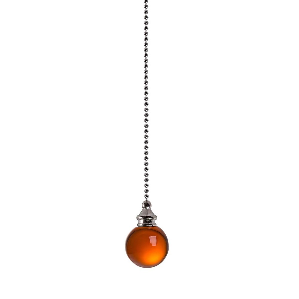 Ceiling Fan Pull Chain Set - 2 pieces Amber Crystal Ball 30mm Diameter Fan Pull