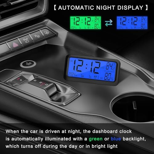 Car Digital Dashboard Clock, Vehicle Electronic Clock with Automatic Backlight