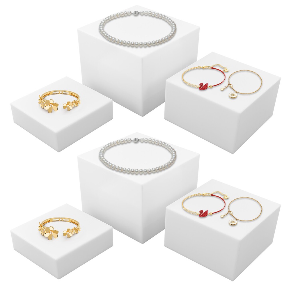 6 Pack Acrylic Cube Display Stands, Food Risers for Buffet Table, Nesting