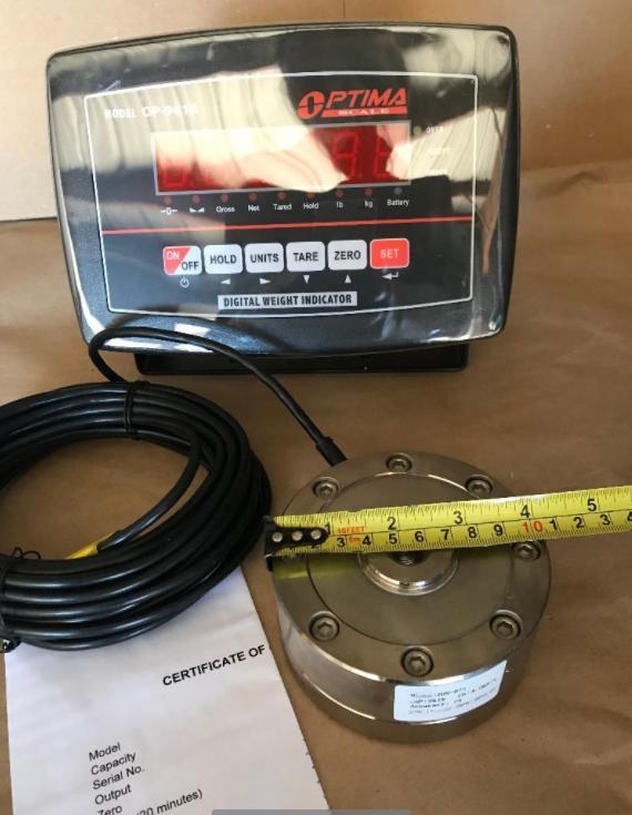 Compression Scale 2000 x 1 lb with Low profile Load cell, Indicator Portable