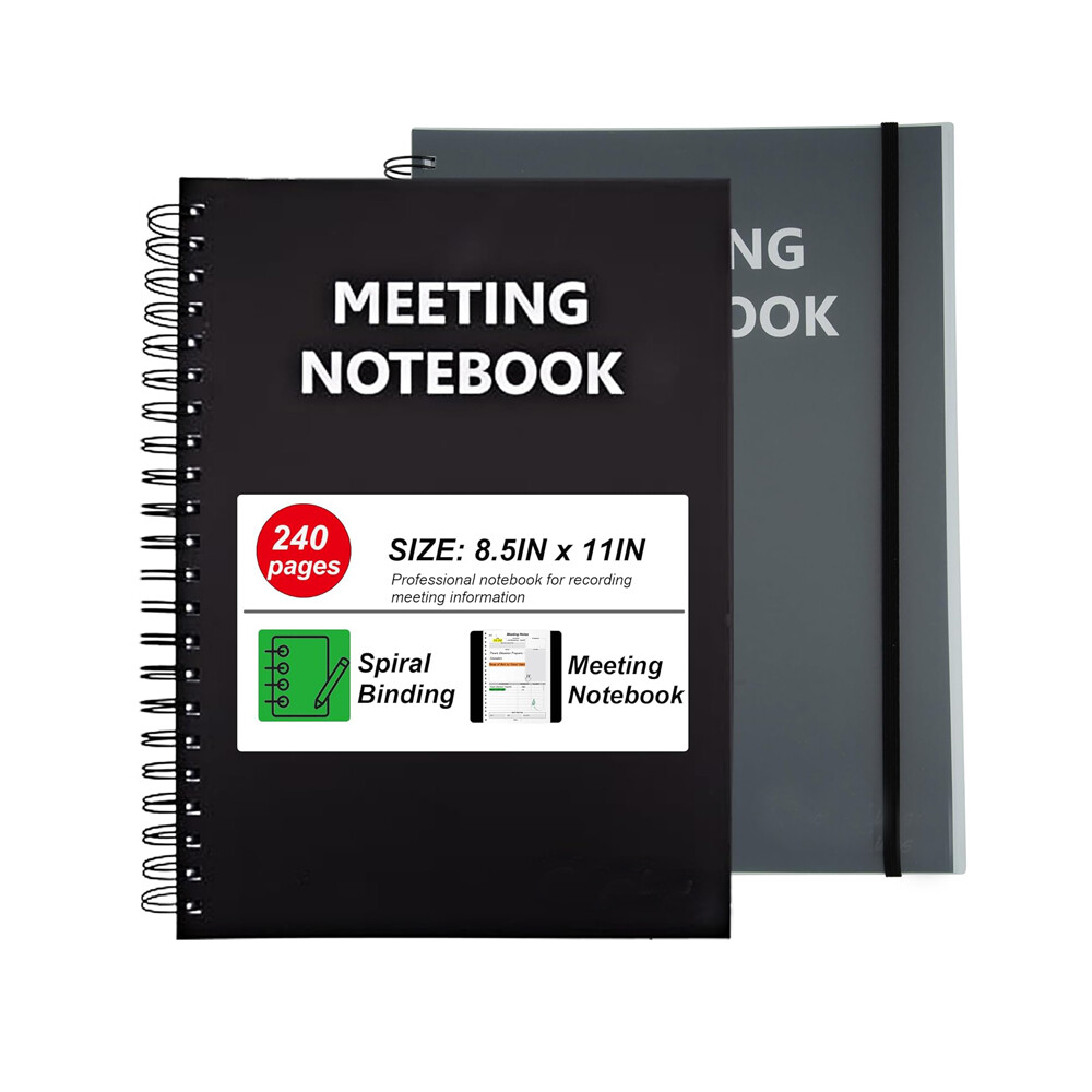 Professional Notebook Spiral Metting Notebook 8.5" X 11" 120 Sheets 2 Pack