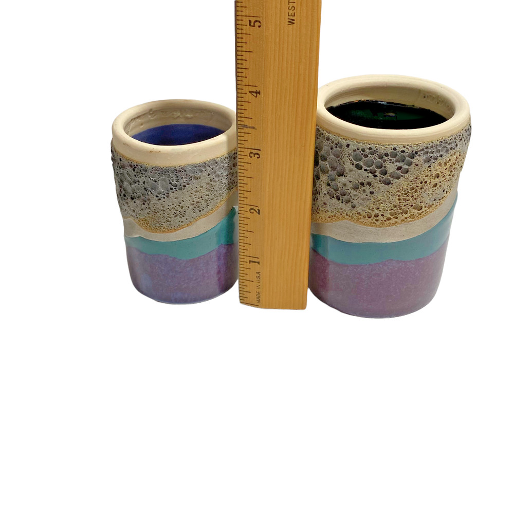 Decorative Handmade Textured Pottery Tea Light Holders Mini Vases