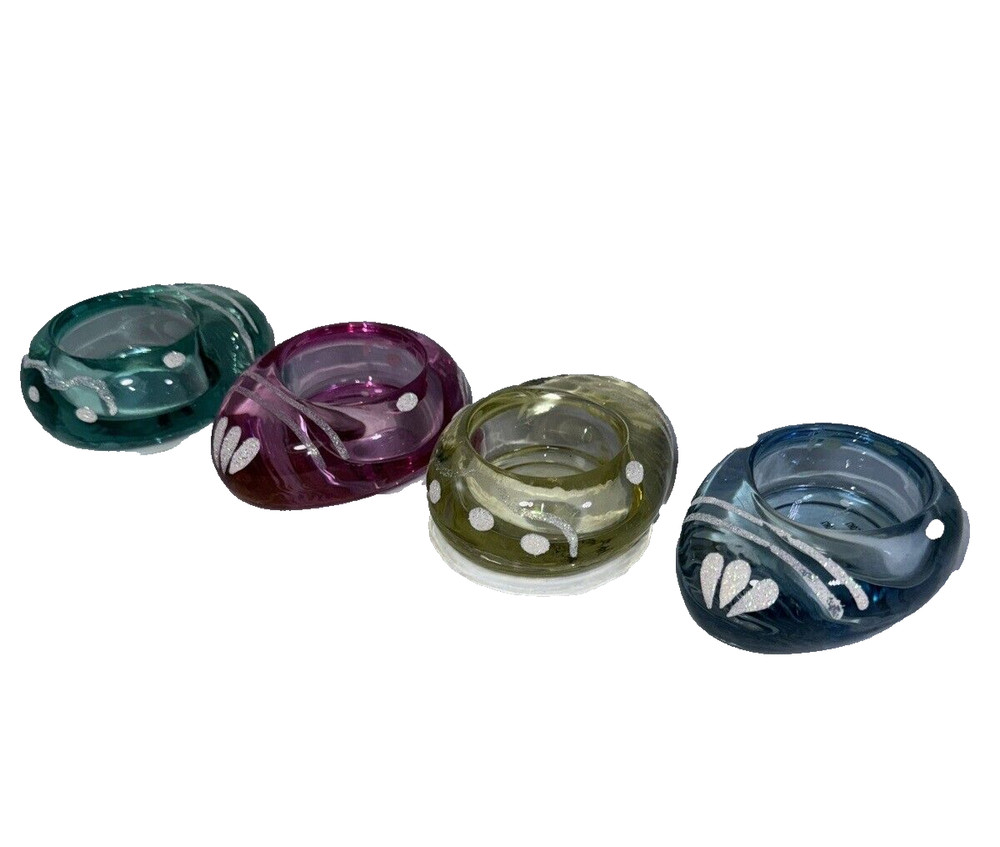 Glass Easter Egg Shaped Tea Light Holders