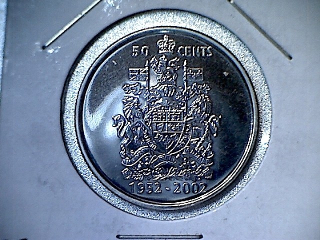 2002 Canada JUBILEE  UNC. P.L. 50 cent Coin