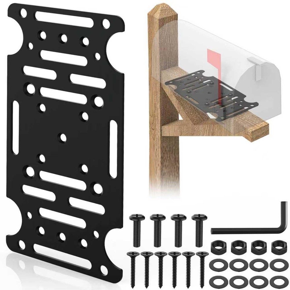 Mailbox Mounting Bracket, Heavy-Duty Plate for Post Mount Mailboxes Compatibl...
