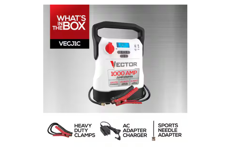 VECTOR 1000 Amp Jump Starter, Compressor, USB Power