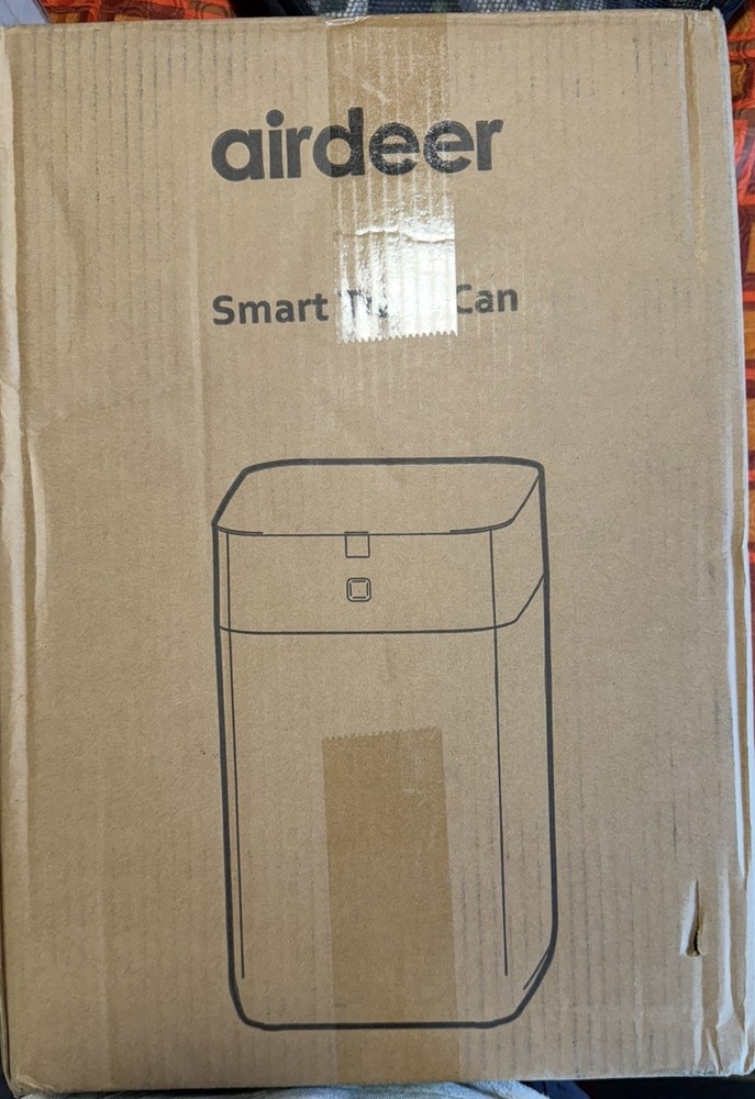 airdeer Automatic Smart Trash Can Rectangle White with Trash Bags