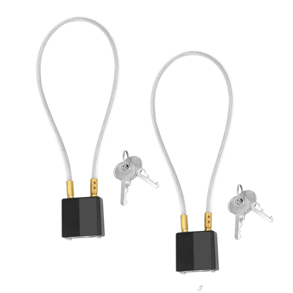 Helmet Security Lock for Motorcycle 2 Pack Keyed Alike with Protective Cover