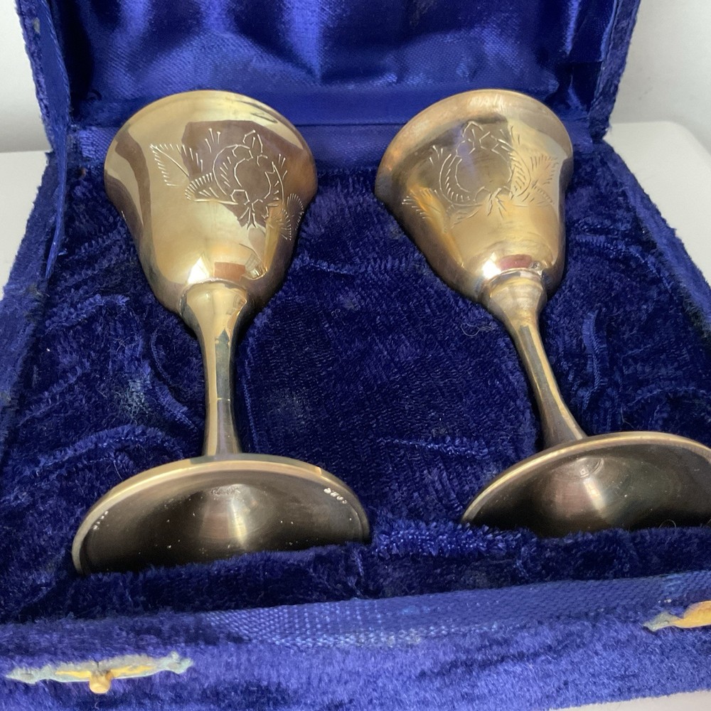 Vintage Boxed Small Goblets EPNS