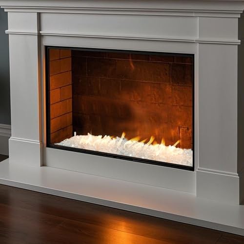 High Luster 10-Pound Regular Fire Glass for Fire Pit Fireplace 1/2" Platinum