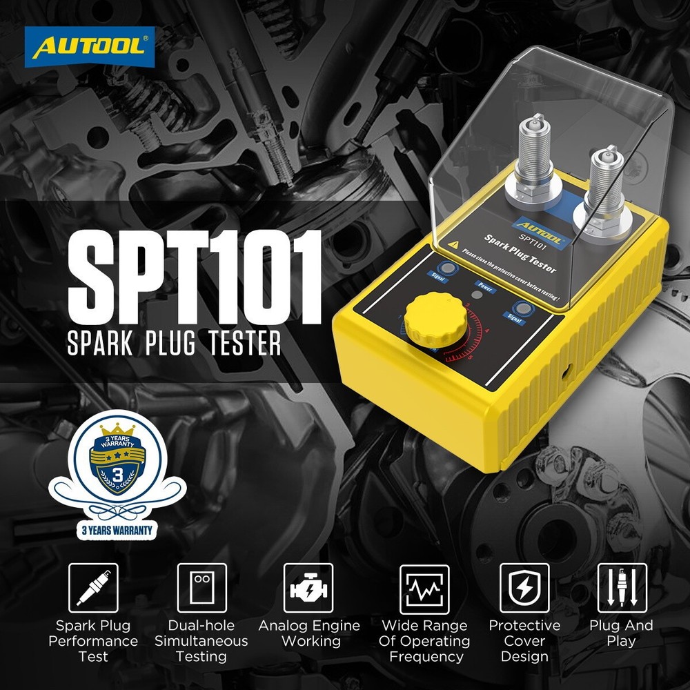 Car Spark Plug Tester Dual Hole Petrol Ignition Analyzer Diagnostic Tool 12V