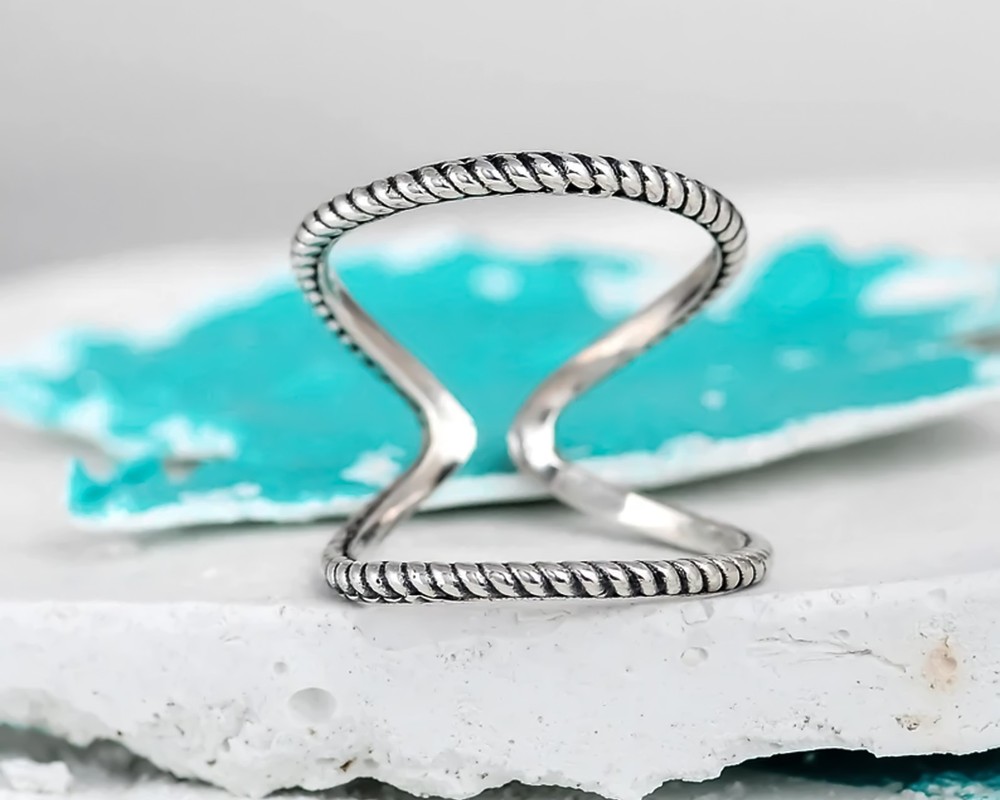 Solid 925 Sterling Silver Twisted Knuckle Adjustable Thumb Arthritis Splint Ring