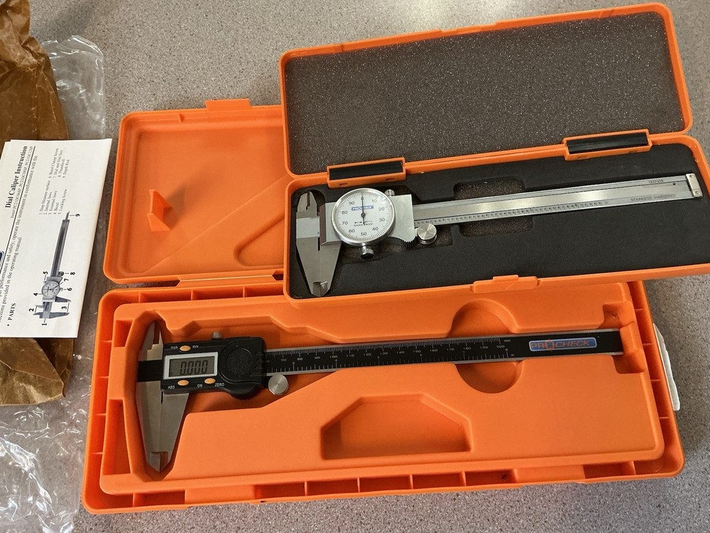 PROCHECK 6” DIAL CALIPER & 8” DIGITAL CALIPER TOOLMAKER MACHINIST TOOLS