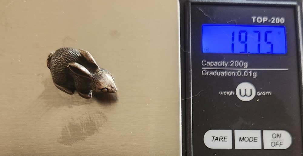 KIRK & SON Solid Cast Sterling Silver Miniature Figurine "Hare Raiser" Bunny