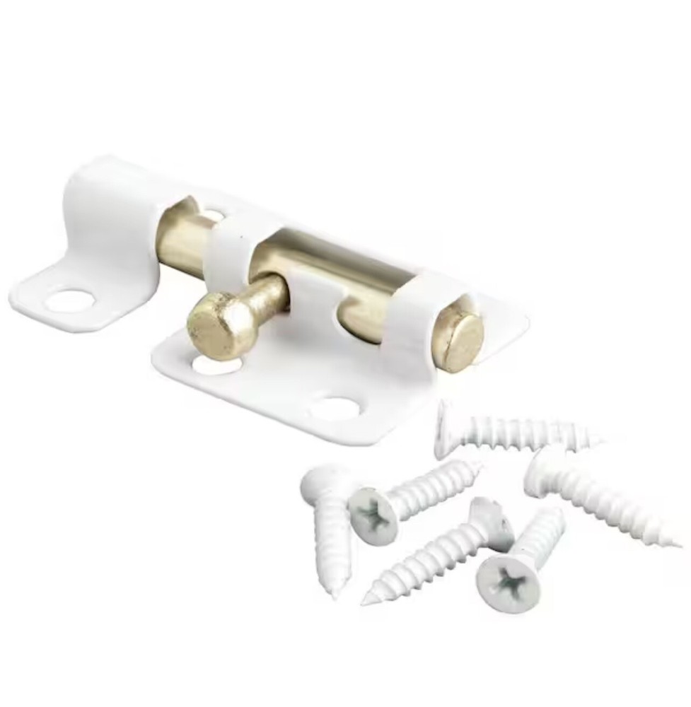 2in White Window Bolt Cabinets/Doors/Gates