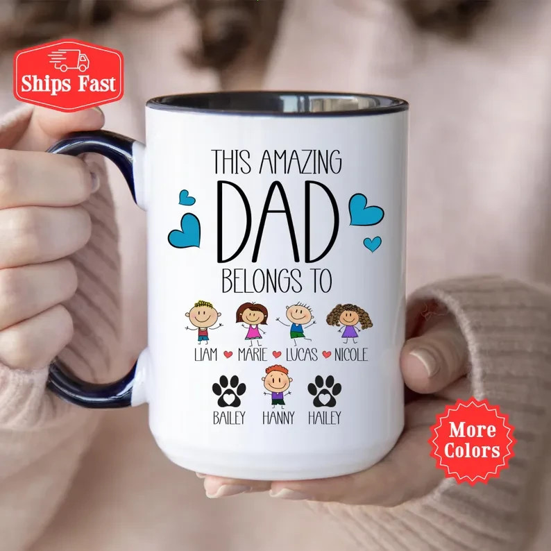 Amazing Dad Mug Personalized Coffee Cup Gift