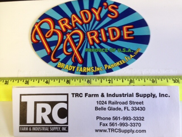 PRODUCE CRATE LABEL "BRADY'S PRIDE"