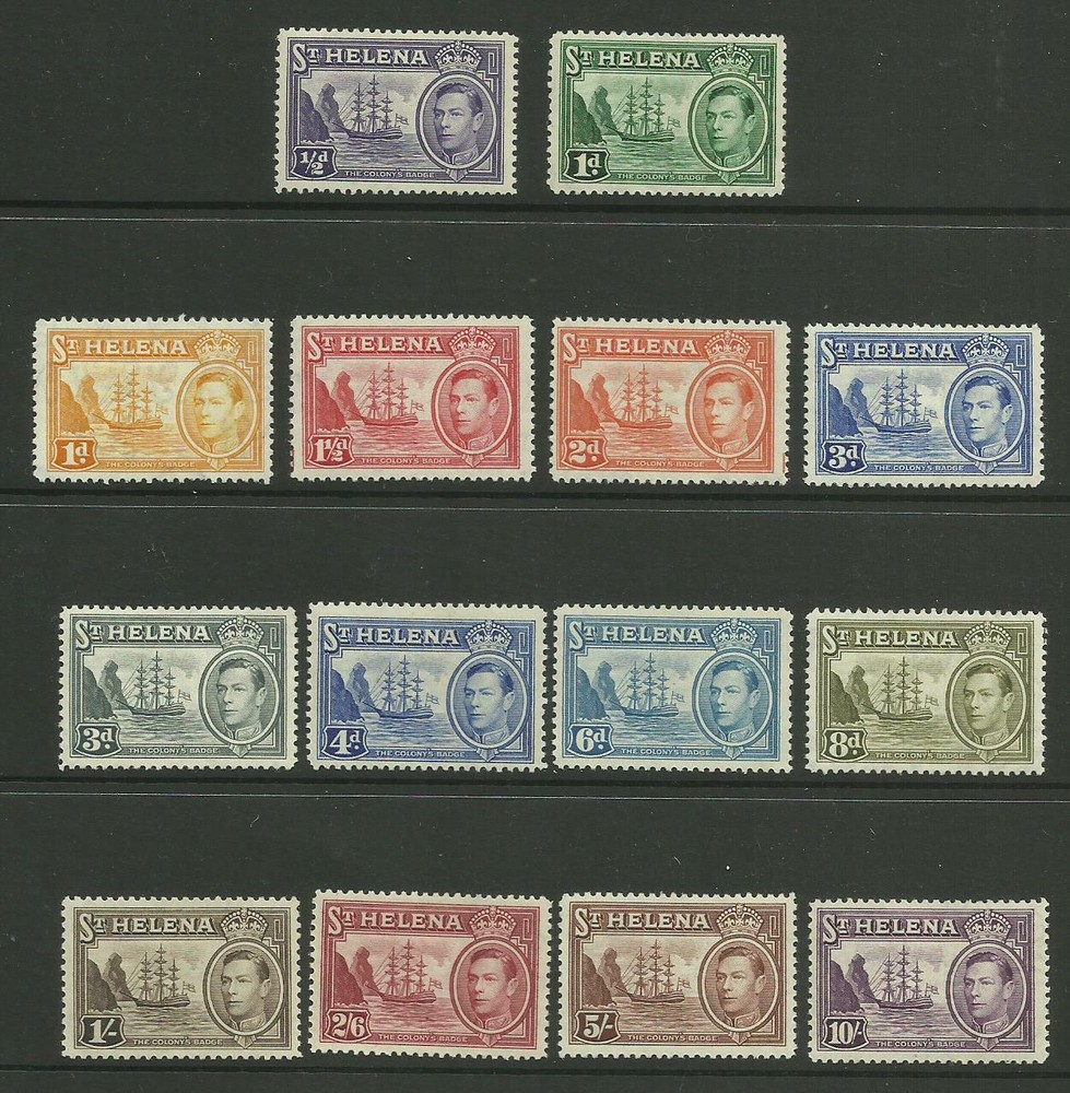 1938-44  Set to 10/-, Sg 131-140, Mounted Mint. {Imp- 347}