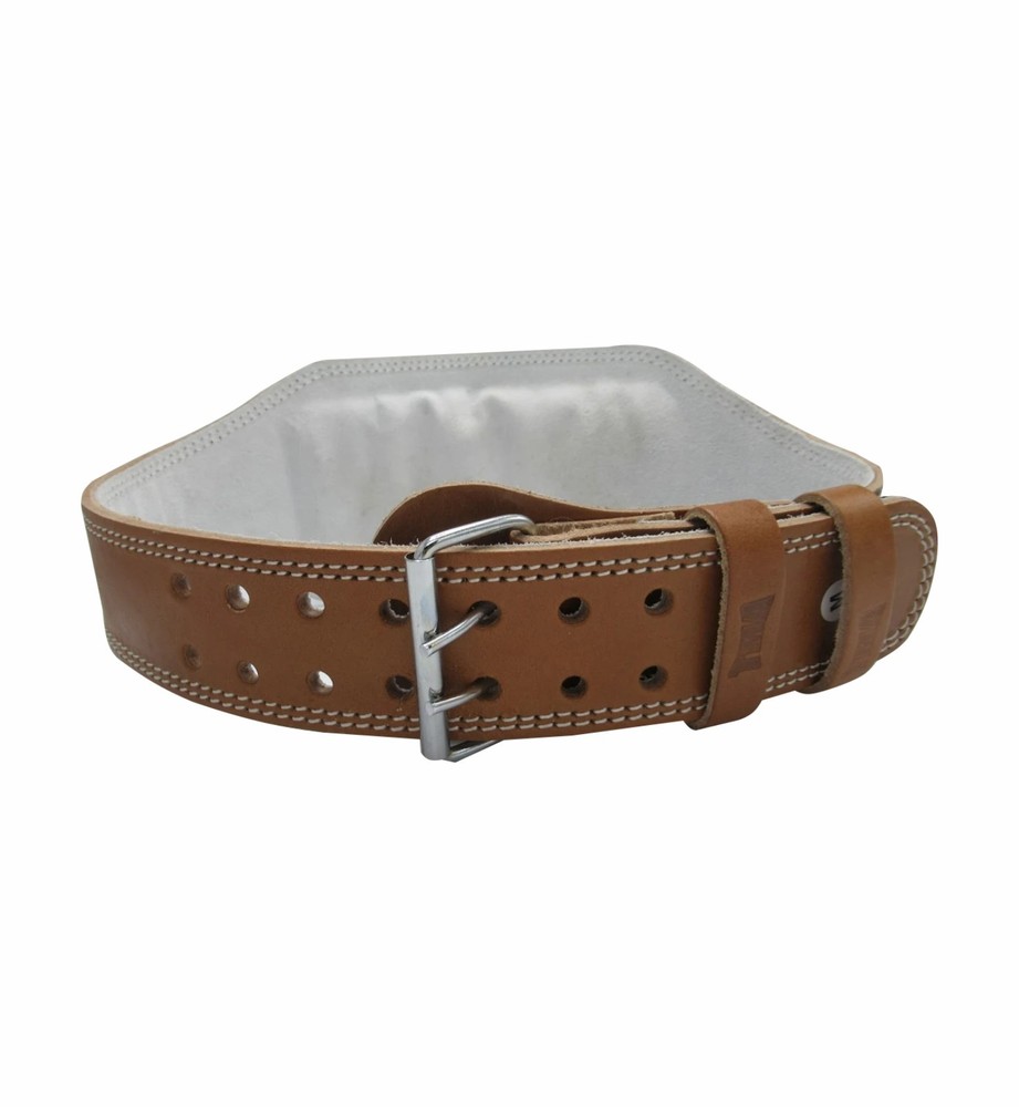 TMA Original Leather Gym 6" Training Weight Lifting Belt Back Support
