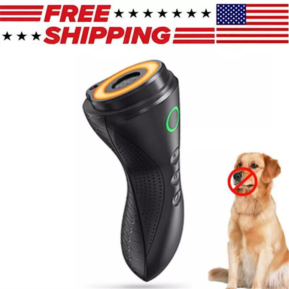 Ultrasonic Dog Bark Deterrent Device Rechargeable Anti Barking Training Tool USA