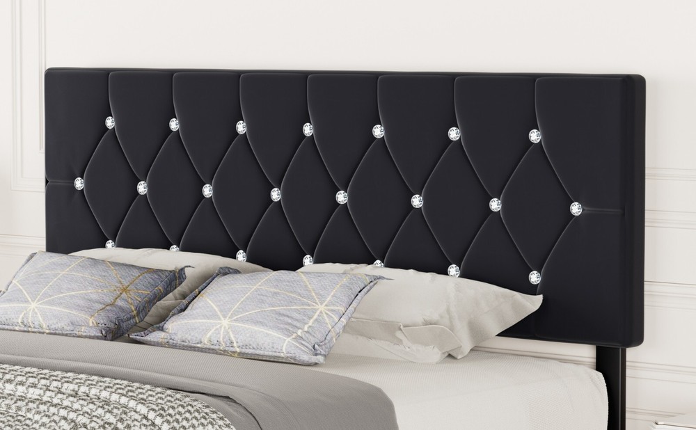 Queen King Size Upholstered Headboard Only Velvet Button Tufted Adjustable Bed