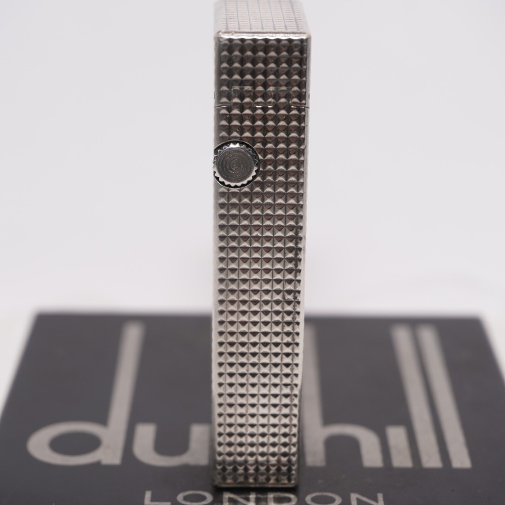 Dunhill Lighter Silver Plate Hobnail Pattern_Ultrasonically cleaned_Working