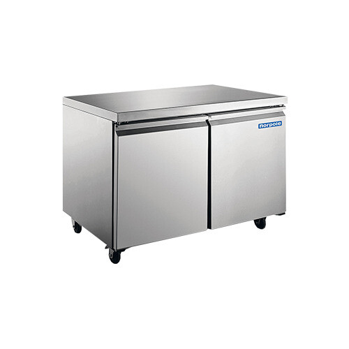 Norpole NP2R-48UC 48" Undercounter Refrigerator w/ 2 Sections, 2 Solid Doors,...