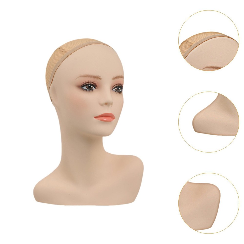 Female Mannequin Head with Shoulder Displaying Display Manikin Head for
