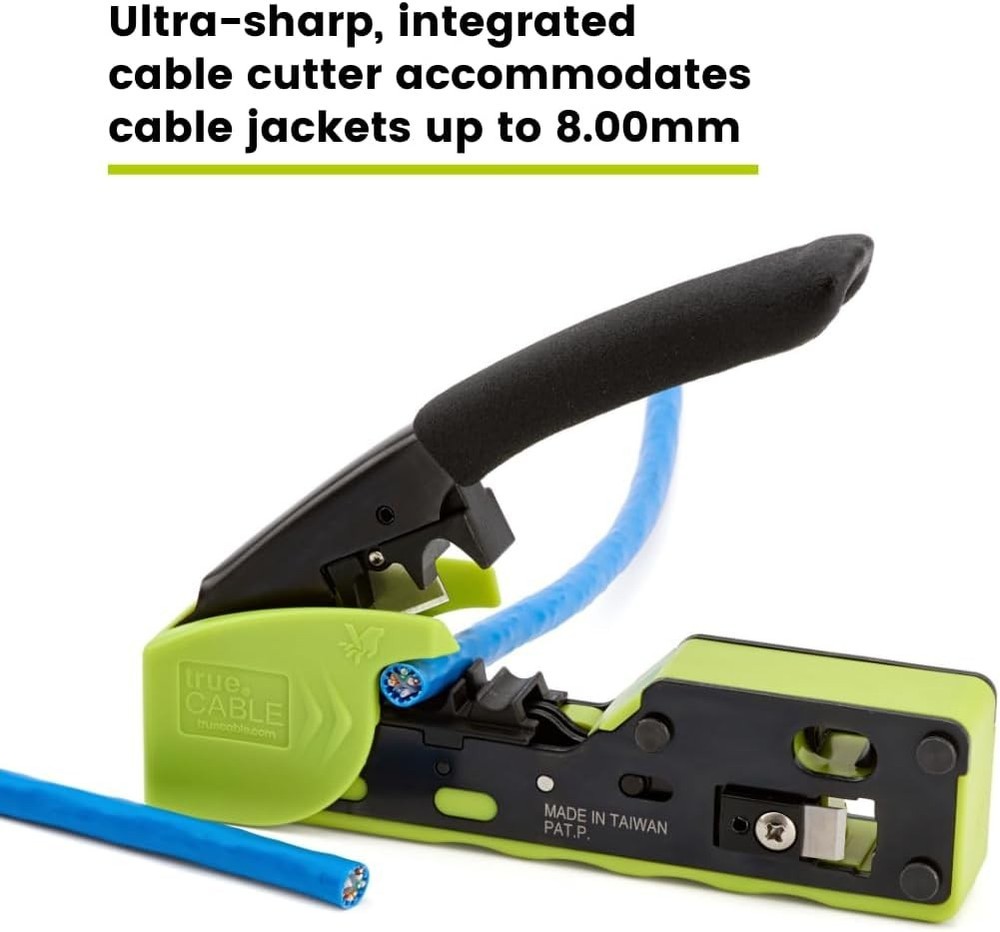 RJ45 Crimp Tool Pass Through Ethernet Crimper Cat5e Cat6 Cat6A