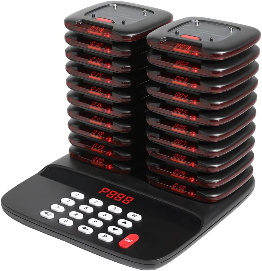 AGJ Restaurant Pager System Wireless Calling System 20 Pagers Beeper Buzzer Gues