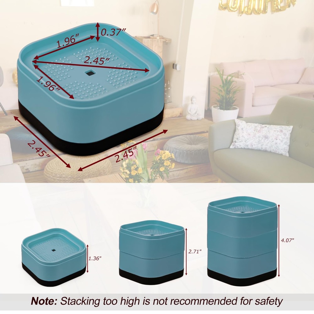 12 Pack Furniture Risers, Adjustable Bed Risers Heavy Duty Stackable Bed Raiser