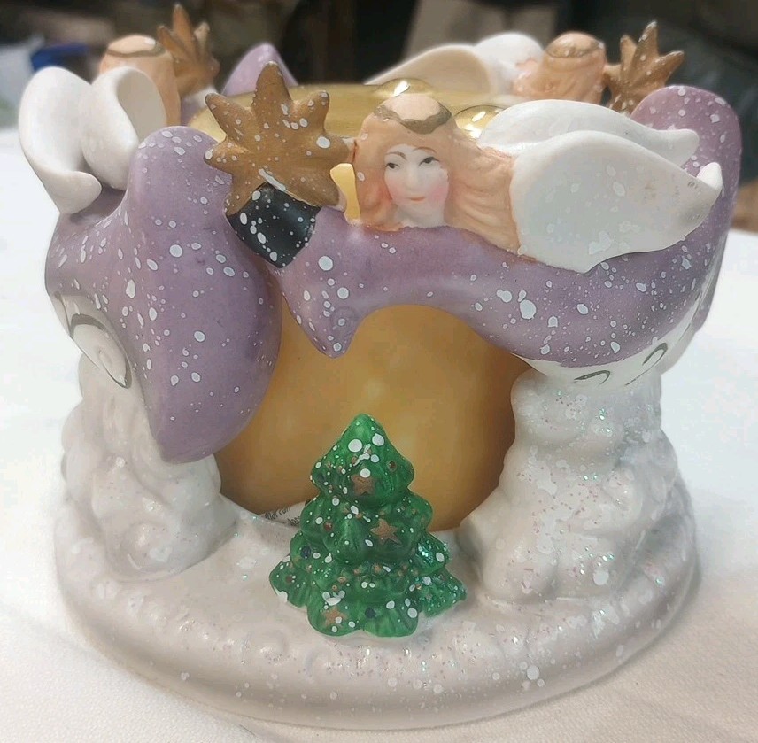 Christmas Angel Pillar Candle Holder With Candle