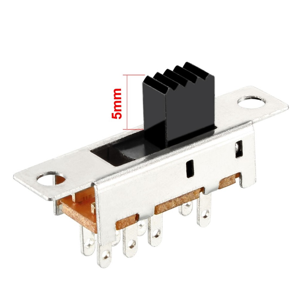 5Pcs 3mm Vertical Slide Switch DPDT 8 Terminals PCB Panel Latching