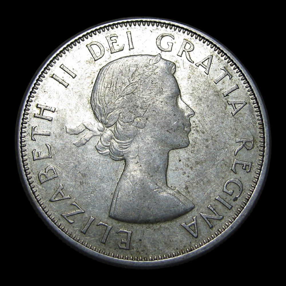 1964 Canada 50 Cent Half Dollar Silver ---- Nice Foreign Coin ---- #KK059
