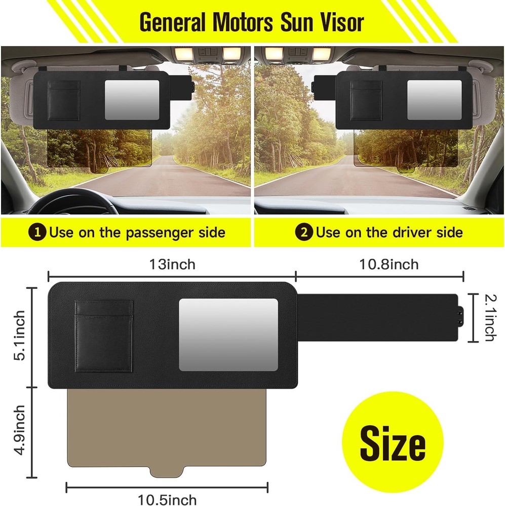Car Visor Extender, Polarized Sun Visor Multifunctional Retractable Polycarbonat