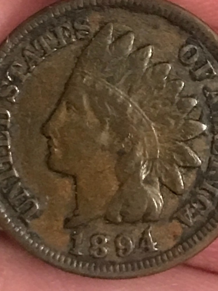 1894/4 Indian cent , VF , scarce