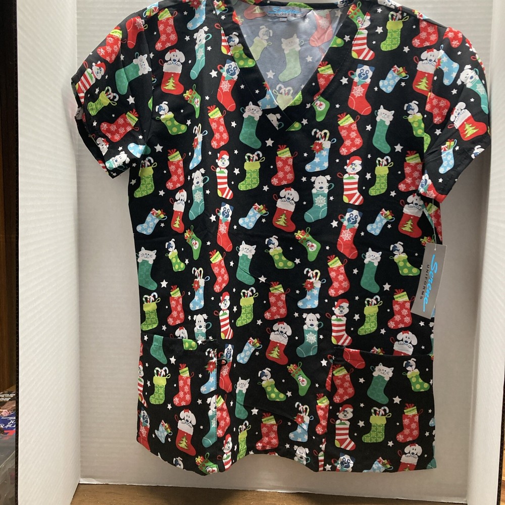 Serene Uniforms, Christmas Scrubs Size Medium