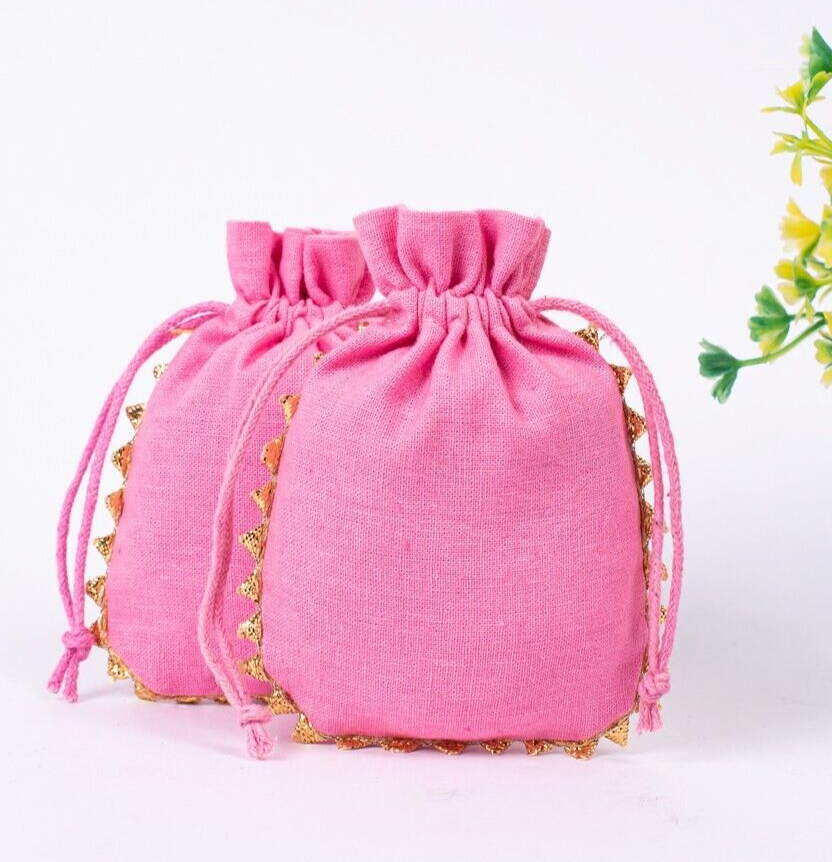 25 PCS Personalized Jewelry Packaging Bag Light Pink Drawstring Bag 3x4 Inch