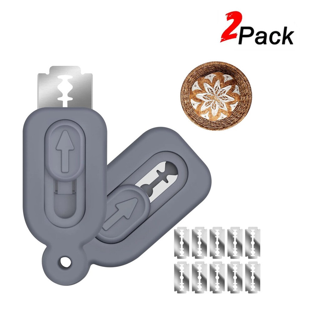 Bread Lame Dough Scoring Tool - Push-Pull Handle for Perfect Bread Scor 2pcs