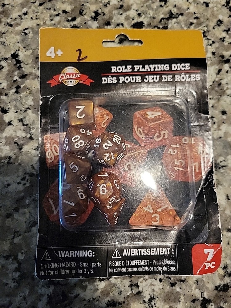 Gaming / D&D Role Playing 7 Dice Unopened But Package Has Seen Better Days