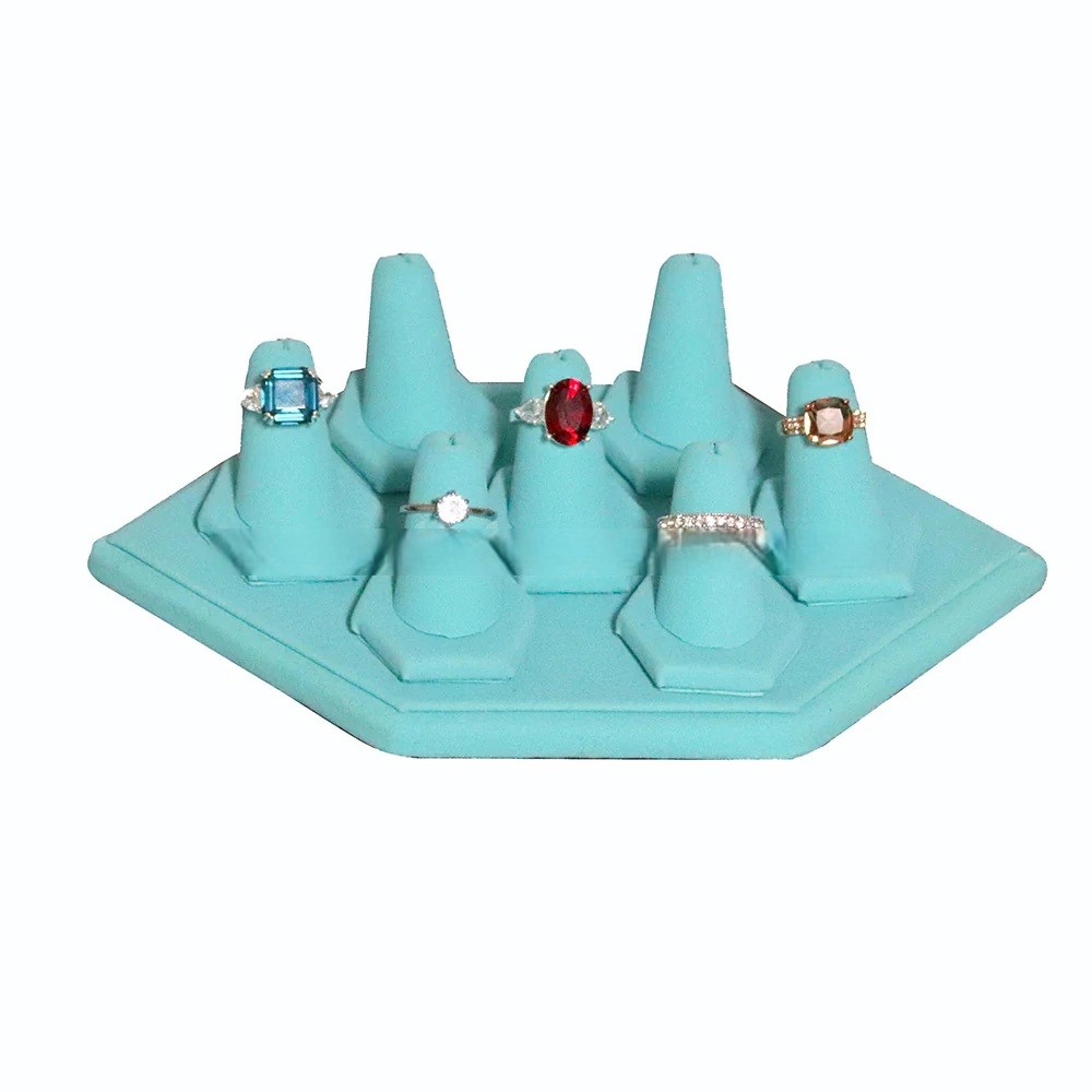 2 Teal Blue 7 Ring Mini Display Set