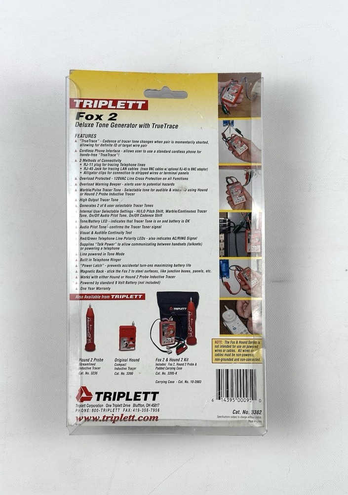 TRIPLETT FOX 2 Line Cable Wire Tracing Device