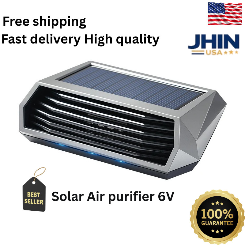 Solar Car Air Purifier with Vibration Sensor, Automatic Smart Air Cleaner