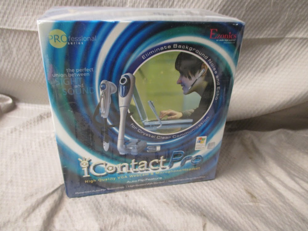 Ezonics iContact Pro VGA WebCam & Microphone HeadSet - New Sealed